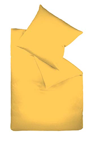 Fleuresse Colours Bettwäsche, Uni-Mako-Satin, goldgelb, 155 x 220 cm von fleuresse