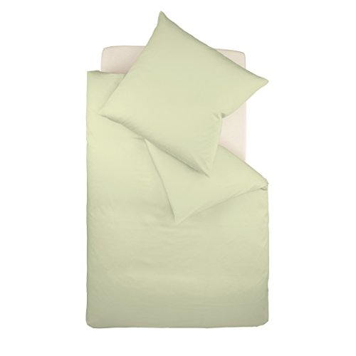 Fleuresse Colours Bettwäsche, Uni-Mako-Satin, lindgrün, 200 x 200 cm von fleuresse