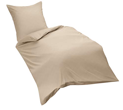 Fleuresse Flanell-Bettwäsche, beige, 135 x 200 cm von fleuresse