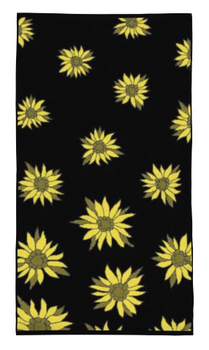 Fleuresse Frottier 2932 Fb. 1 Handtuch mit Blumen, 50 x 100 cm, schwarz / gelb von fleuresse