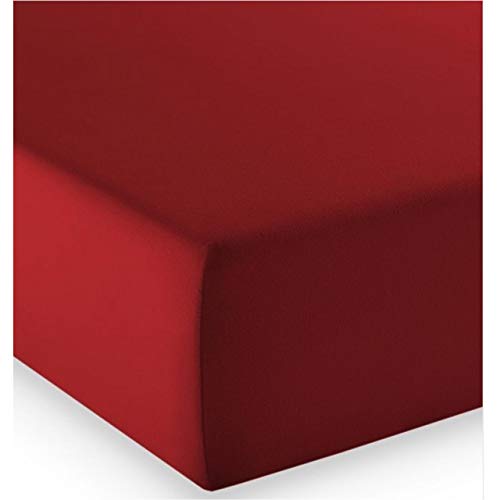 fleuresse Mako-Jersey-Spannlaken Comfort Farbe Bordeaux 4580 Größe: 100 x 200 cm von fleuresse