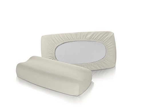 Fleuresse vital Comfort Kissenbezug, 96% Baumwolle, 4% Elasthan, Porzellan, 24.4 x 15.2 x 1.2 cm von fleuresse