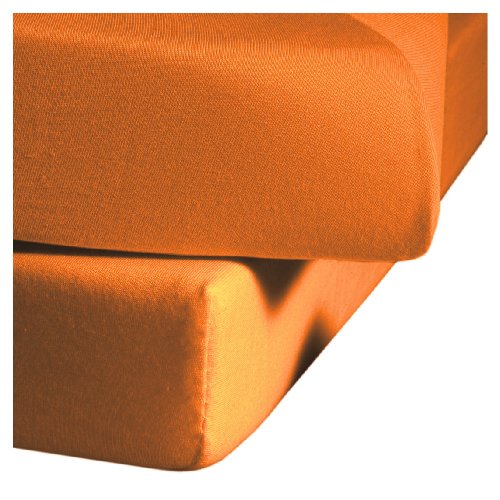 Fleuresse Jerseyspannlaken, orange, 140 x 200 - 150 x 200 cm von fleuresse