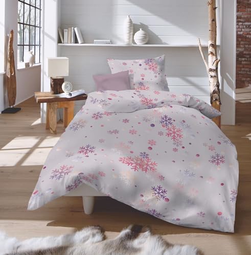 fleuresse Aspen Biber Bettwäsche 155x220 Eiskristalle Schnee Silber lila 434375-07 fleuresse Aspen Biber Bettwäsche 155x220 Eiskristalle Schnee Silber lila 434375-07 von fleuresse