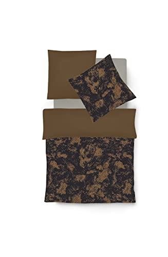 fleuresse Bettwäsche Black Premium Damast (484312) (Messing 0002, 1 x 80x80 + 1 x 155x220 cm) von fleuresse