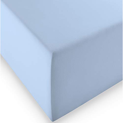 fleuresse Boxspring- und Wasserbetten Jersey-Spannlaken Comfort XL Farbe 6056 bleu Größe: 100 x 200 cm von fleuresse