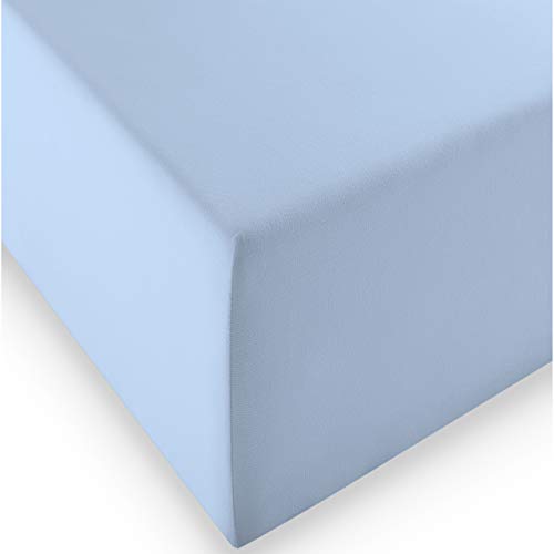 fleuresse Boxspring- und Wasserbetten Jersey-Spannlaken Comfort XL Farbe 6056 bleu Größe: 180 x 200 cm von fleuresse