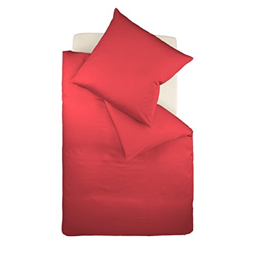 Fleuresse Colours Bettwäsche, Uni-Mako-Satin, rot, 155 x 220 cm von fleuresse