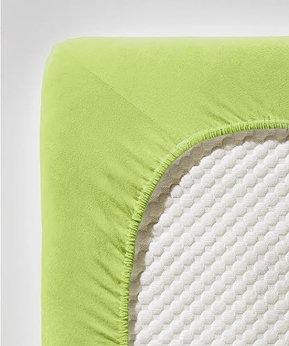 fleuresse Comfort Spannbettlaken (96 % Baumwolle, 4 % Elasthan), mit Rumdumgummizug, Ökotex Standard 100, für Matratzen bis 26 cm Höhe, 140 - 160 x 200 - 220 cm, apfelgrün fleuresse Comfort Spannbettlaken (96 % Baumwolle, 4 % Elasthan), mit Rumdumgummizug, Ökotex Standard 100, für Matratzen bis 26 cm Höhe, 140 - 160 x 200 - 220 cm, apfelgrün von fleuresse