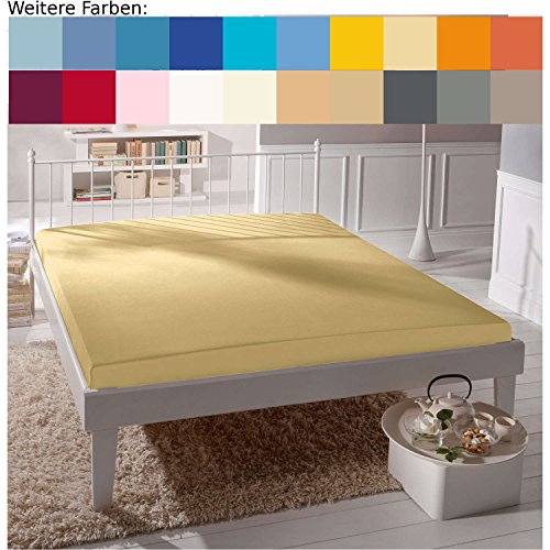 fleuresse Comfort Spannbettlaken, Jersey, vanille, 150 x 200 von fleuresse