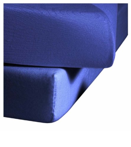 fleuresse Comfort Spannbettlaken (96 % Baumwolle, 4 % Elasthan), mit Rumdumgummizug, Ökotex Standard 100, für Matratzen bis 26 cm Höhe, 140 - 160 x 200 - 220 cm, kobalt-blau von fleuresse