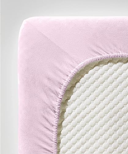 fleuresse Comfort Spannbettlaken (96 % Baumwolle, 4 % Elasthan), mit Rumdumgummizug, Ökotex Standard 100, für Matratzen bis 26 cm Höhe, 140 - 160 x 200 - 220 cm, rosa von fleuresse