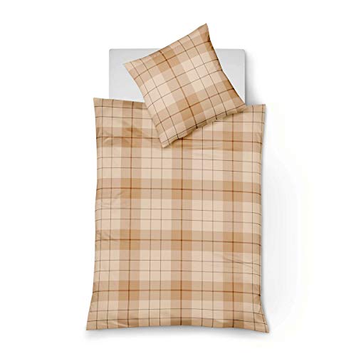 fleuresse Edelflanell Bettwäsche Lech Anderson karamell 1 Bettbezug 135 x 200 cm + 1 Kissenbezug 80 x 80 cm von fleuresse