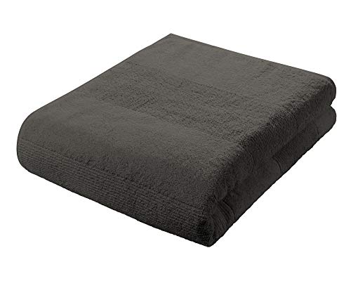 fleuresse Frottier 2828 großes Badetuch, mit Streifenbordüre und Kordelaufhänger, Ökotex Standard 100, Gewicht 550 gr. pro m², 90 x 200 cm, anthrazit von fleuresse