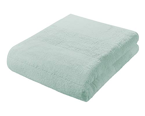 fleuresse Frottier 2828 großes Badetuch, mit Streifenbordüre und Kordelaufhänger, Ökotex Standard 100, Gewicht 550 gr. pro m², 90 x 200 cm, jadegrün von fleuresse