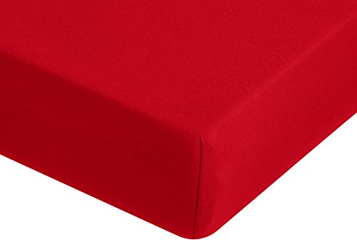 fleuresse Jerseyspannlaken/ 90x220-100x220 cm, Baumwolle, Bordeaux, 100 x 220 cm von fleuresse