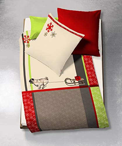 fleuresse Mako-Satin Bettwäsche 135x200 Mops Hund Schlitten 22923-4 fleuresse Mako-Satin Bettwäsche 135x200 Mops Hund Schlitten 22923-4 von fleuresse