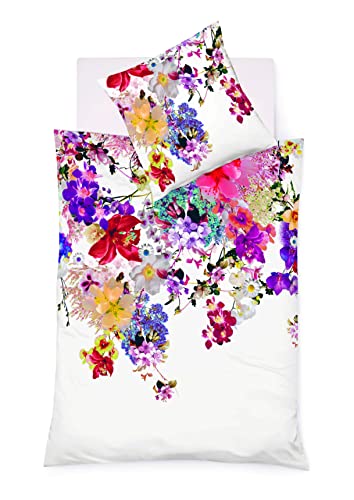 fleuresse Mako-Satin Bettwäsche 155x220 Frühling Blumen Blüten bunt 114254-09 von fleuresse