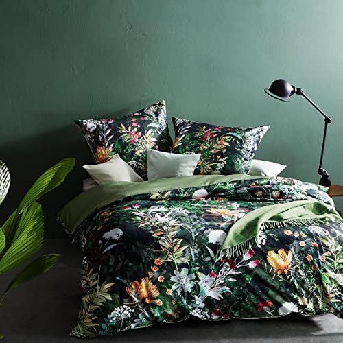 fleuresse Mako-Satin Bettwäsche Bed Art S Coffs eukalyptus 1 Bettbezug 135 x 200 cm + 1 Kissenbezug 80 x 80 cm von fleuresse