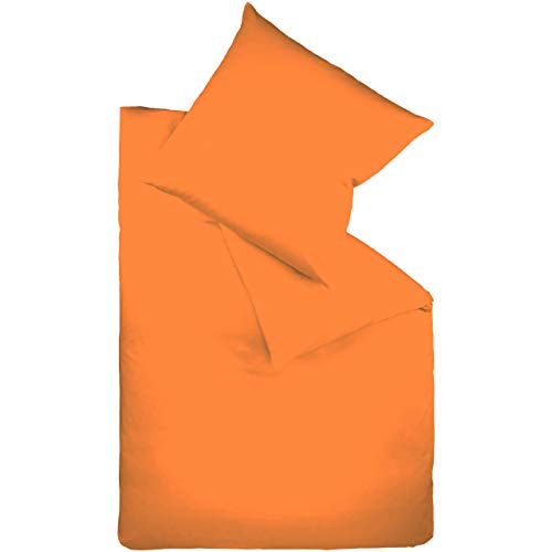 fleuresse Mako-Satin-Bettwäsche Colours Farbe orange 2044 Größe 240 x 220 cm + 2 Kissenbezüge 80 x 80 cm von fleuresse