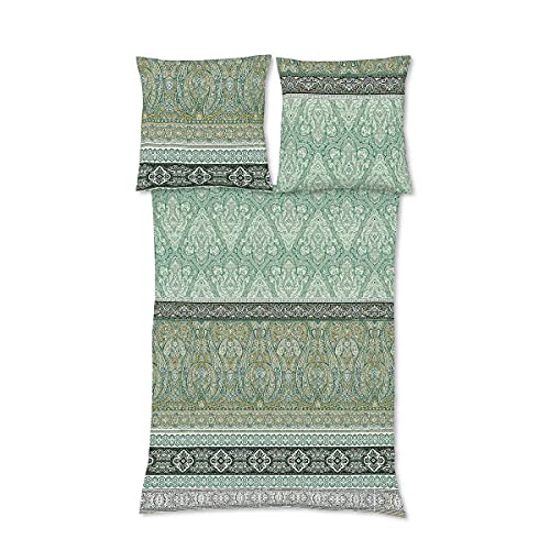 fleuresse Mako-Satin Bettwäsche Modern Classic Oldham Herbs 1 Bettbezug 155 x 220 cm + 1 Kissenbezug 80 x 80 cm von fleuresse