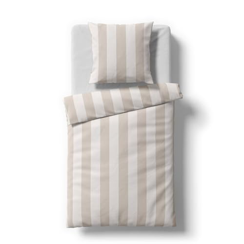 fleuresse Mako-Satin Bettwäsche Modern Life Cheltenham beige 1 Bettbezug 135 x 200 cm + 1 Kissenbezug 80 x 80 cm von fleuresse