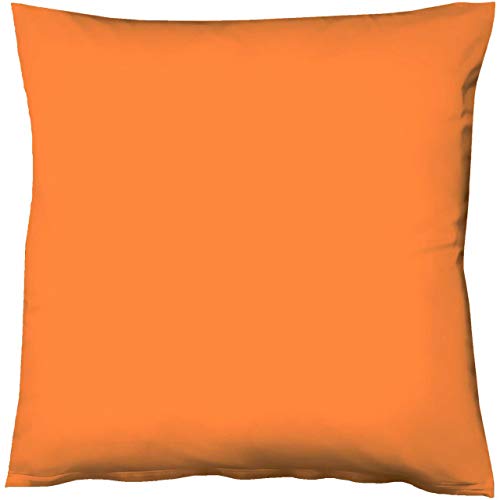 fleuresse Mako-Satin-Kissenbezug Uni Colours Farbe orange 2044 50 x 70 cm von fleuresse