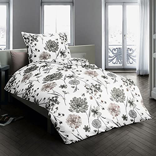 fleuresse Renforcé Bettwäsche Veronique beige 1 Bettbezug 135 x 200 cm + 1 Kissenbezug 80 x 80 cm von fleuresse