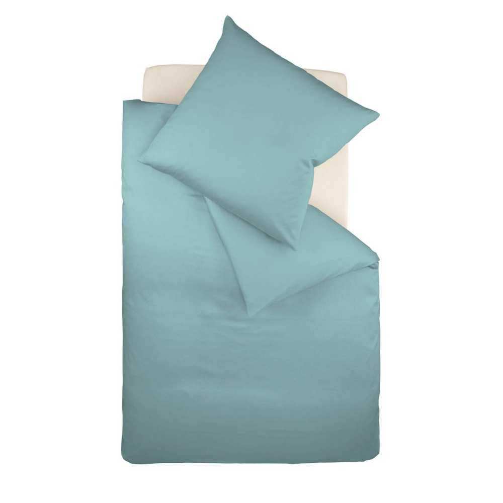 fleuresse Satin Bettwäsche Colours 200x220  cm + 2 Stk. 80x80 cm Aqua von fleuresse