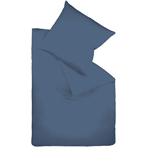 fleuresse Uni-Colours Bettwäsche-Set, Mako Satin, 100 Prozent Baumwolle, Fb. Denim, 155 x 200 cm fleuresse Uni-Colours Bettwäsche-Set, Mako Satin, 100 Prozent Baumwolle, Fb. Denim, 155 x 200 cm von fleuresse