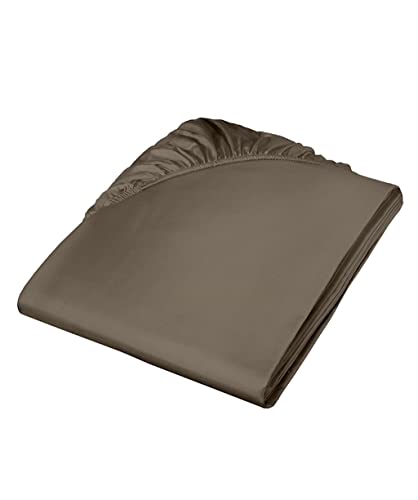 fleuresse Uni Colours-Spannlaken, Mako-Satin, Espresso, 160 x 200 von fleuresse