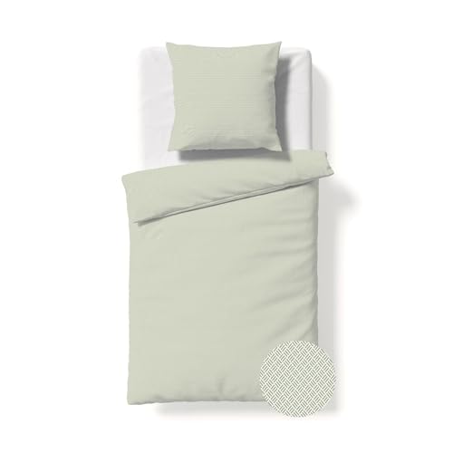 fleuresse gewebte Edelflanell Bettwäsche Lech Turnhout grün, 1 Bettbezug 155 x 220 cm + 1 Kissenbezug 80 x 80 cm fleuresse gewebte Edelflanell Bettwäsche Lech Turnhout grün, 1 Bettbezug 155 x 220 cm + 1 Kissenbezug 80 x 80 cm von fleuresse