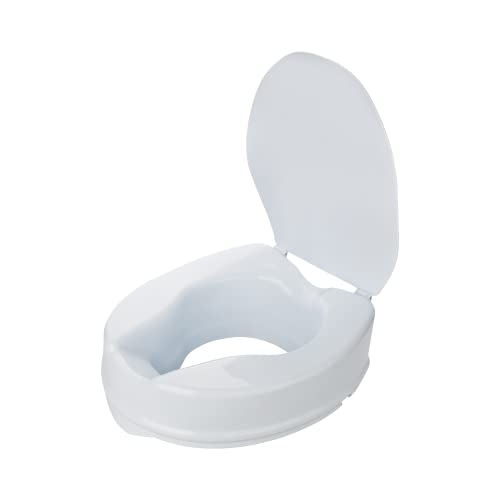 flexilife Toilettensitzerhöhung mit Deckel für Senioren - wahlweise 10cm o. 15cm - WC Sitzerhöhung Toilettenaufsatz Toilettenerhöhung (15 cm) von flexilife