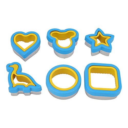 FLEXMAN 6Pcs Sandwichschneider, Edelstahl Brot Keksschneider, Heart Square Circle Dinosaurier Form Sandwichschneider Pfannkuchen Pfannkuchen Maker für Brot, Teig, Kuchen, Pfannkuch von flexman