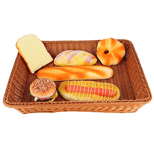 FLEXMAN Brotkorb, Haushalts Desktop Rechteckiger Essens Brot Obst Aufbewahrung Skorb, Lebensmittel Servier Körbe Tabletts für Wohnzimmer, Küche, Büro, Gemüse (Kaffee extra groß) von flexman