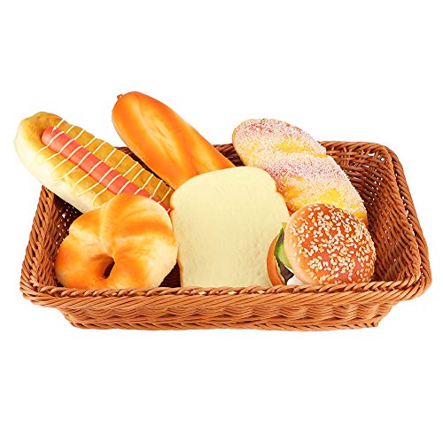 FLEXMAN Brotkorb, Haushalts Desktop Rechteckiger Essens Brot Obst Aufbewahrung Skorb, Lebensmittel Servier Körbe Tabletts für Wohnzimmer, Küche, Büro, Gemüse (Mittelkaffee) von flexman