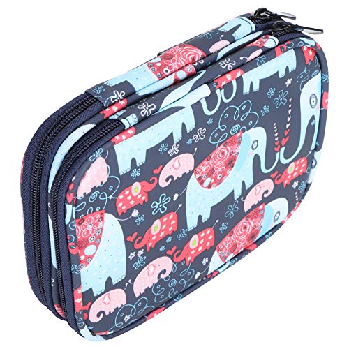FLEXMAN Crochet Kits Umfassen Garn, 600D Oxford Stoffgarnspeicher Organisator Reise Häkelbeutel, Große Kapazitätsbeutel Stricktasche für Stricknadeln (Elefant - leere Tasche) von flexman