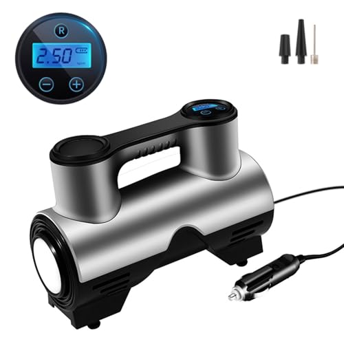 FLEXMAN Digital Car Tire Inflator Tragbarer Luftkompressor Auto Luftpumpe Reifen Reifenpumpe mit LED Licht Auto Off 3 Düsenluft Kompressor für Autofahrradmotorkugel (Corded Model & Digital Display) FLEXMAN Digital Car Tire Inflator Tragbarer Luftkompressor Auto Luftpumpe Reifen Reifenpumpe mit LED Licht Auto Off 3 Düsenluft Kompressor für Autofahrradmotorkugel (Corded Model & Digital Display) von flexman