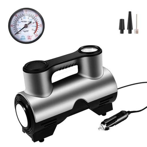 FLEXMAN Digital Car Tire Inflator Tragbarer Luftkompressor Auto Luftpumpe Reifen Reifenpumpe mit LED Licht Auto Off 3 Düsenluft Kompressor für Autofahrradmotorkugel (Model und Zeiger) von flexman