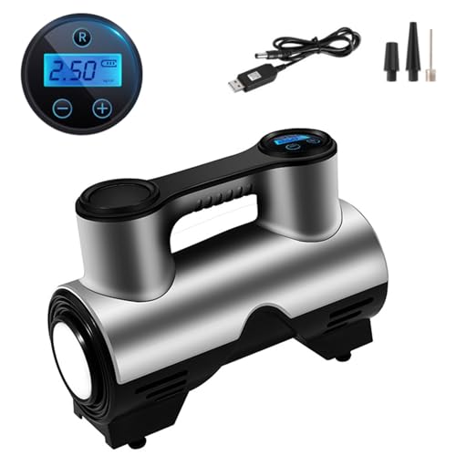 FLEXMAN Digital Car Tire Inflator Tragbarer Luftkompressor Auto Luftpumpe Reifen Reifenpumpe mit LED Licht Auto Off 3 Düsenluft Kompressor für Autofahrradmotorkugel (Wiederaufladbares Modell und FLEXMAN Digital Car Tire Inflator Tragbarer Luftkompressor Auto Luftpumpe Reifen Reifenpumpe mit LED Licht Auto Off 3 Düsenluft Kompressor für Autofahrradmotorkugel (Wiederaufladbares Modell und von flexman