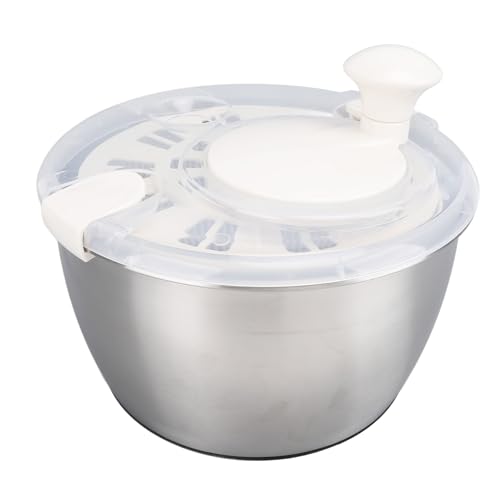 FLEXMAN Edelstahl Salatspinner, 5L/5,3Qt Multifunktional Salatspinner Gemüse Trockner mit Deckel, Abflussschüsselkolander für Heimküche, Geschirrspüler Sicher von flexman