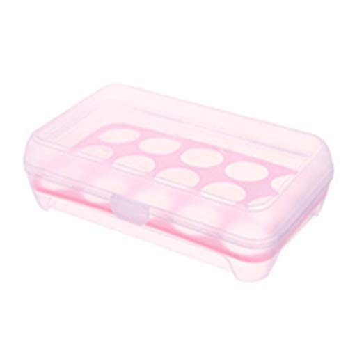 FLEXMAN Egg Storage Holder Box, 15 Gitter Durchscheinende Behälter Tablett Kühlschrank Eier Organizer, Kunststoff Organizer Stapelbarer Speicher für die Küche von flexman