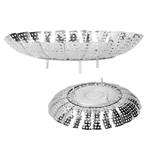 FLEXMAN Gemüse dampfer korb, Edelstahl versenkbares Dampf platten regal, ausklappbares Haushalts korb tablett für Obst gemüse von flexman