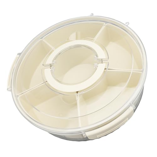 FLEXMAN Geteilte Servierschale mit Deckel und Handle, 32 X 10 cm 360 Grad Rotationskräft 6 Fächer Snackbox Box Behälter Küchenzubehör für Party Trave Picknick von flexman