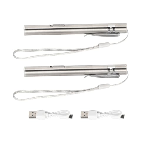 FLEXMAN LED Stift Taschenlampen, Edelstahl Handstift Taschenlampe, Mini Taschenlampe mit Taschenclip Zum Lesen, Beleuchten Enger Räume, Klettern von flexman