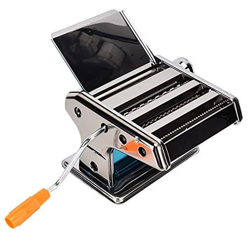 FLEXMAN Pasta Maker Machine, 3 Schneider Edelstahl Nudel Pressenmaschine 9 Getriebe Dicke Verstellbare Nudelhersteller für Spaghetti, Fettuccin, Lasagne Oder Knödel Silber von flexman