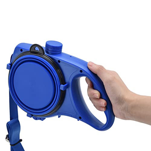 FLEXMAN Pet Leine, Nicht Reflektierbare Multifunktionale Hunde Wanderleinenanzüge mit Abnehmbarer Schüssel, Ergonomische Kleine Hundeleine für Den Outdoor (Blau) von flexman