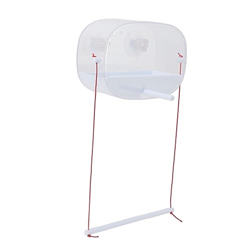 FLEXMAN Vogelhäuschen, Transparente Acrylvogelfuttermittel mit Starken Saugnäpfeln und Abnehmbarem Tablett Klarer Außen Wild Vogel Samen Feeder von flexman