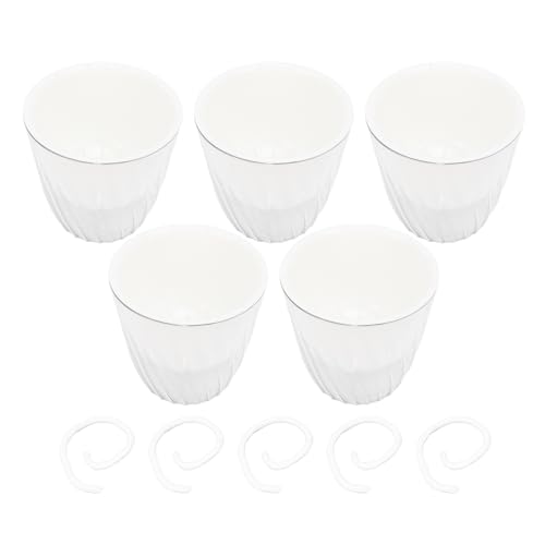 flexman 5Pcs Selbstbewässerungstöpfe, 11,5X11x8 cm Dual Layer Design Selbstbewässerung Pflanzer PP Dekorativ Kleiner Blumentopf Pflanzer mit Klarem Basisbaumwollseil für Innenpflan flexman 5Pcs Selbstbewässerungstöpfe, 11,5X11x8 cm Dual Layer Design Selbstbewässerung Pflanzer PP Dekorativ Kleiner Blumentopf Pflanzer mit Klarem Basisbaumwollseil für Innenpflan von flexman