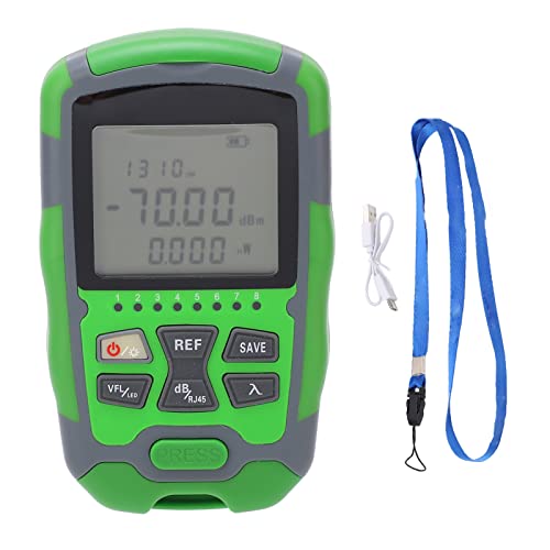 flexman 70 10Dbm Tragbarer Glasfaser Leistungsmesser, 4 in 1 Wiederaufladbarer Glasfaserkabeltester mit Roter Lichtquelle, RJ45 Netzwerktest LED Lichtfunktion (15 MW) von flexman